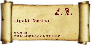 Ligeti Nerina névjegykártya